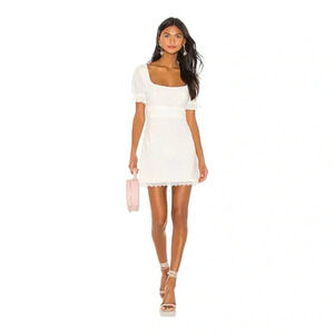 REVOLVE‎ Lovers & Friends Eyelet Rickie White Mini Dress Size Large